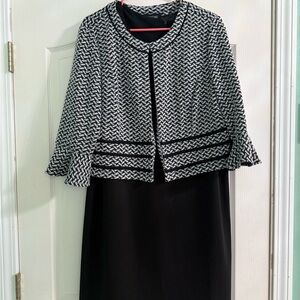 Perceptions Black Dress with Monochrome Jacket